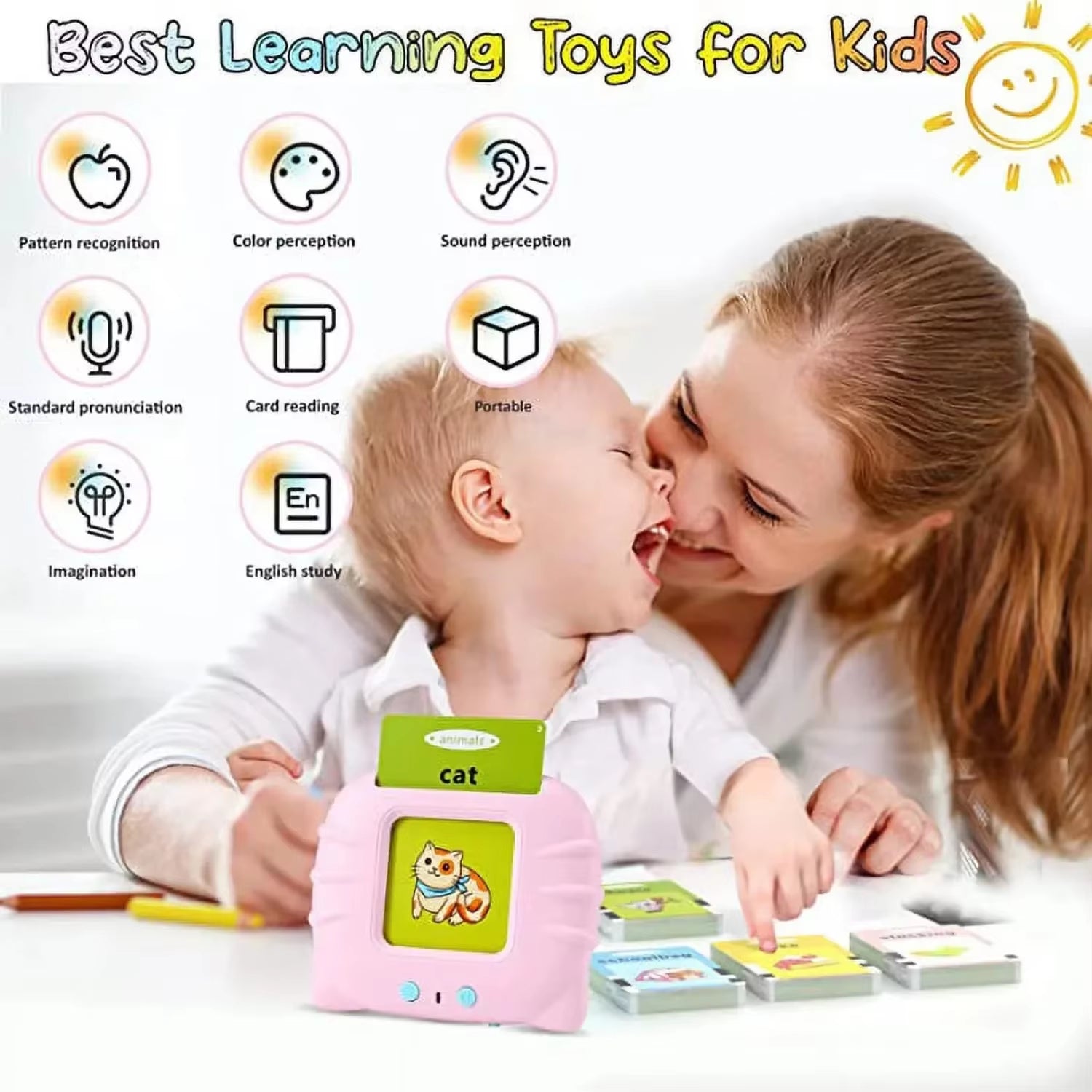 Talking Flash Cards Learning Toys for 1-6 Year Old Boys Girls Speech Therapy Toys Toys Preschool 224 Sight Words with Sound