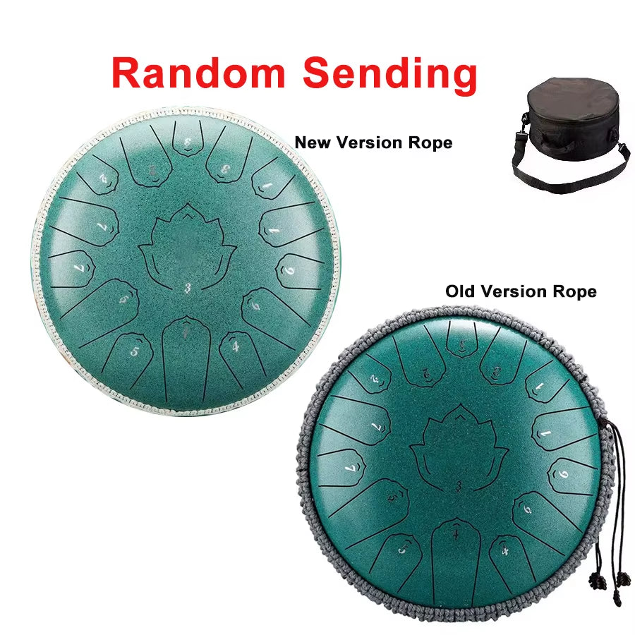 Hluru 13 Inch 15 Notes Steel Tongue Drum Glucophone C Tone Music Drum Ethereal Drum Percussion Musical Instruments Steel Drum