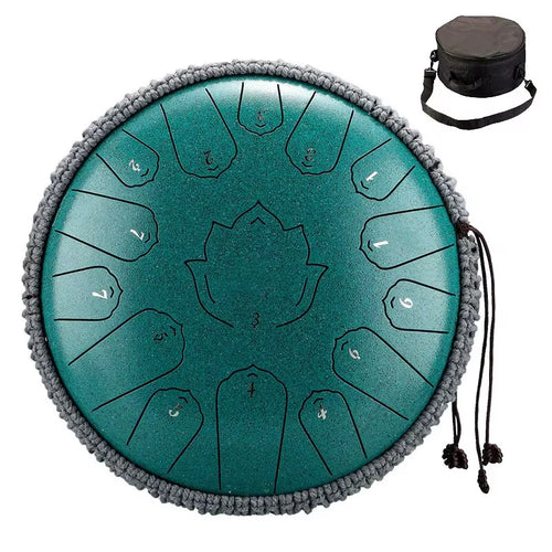 Hluru 13 Inch 15 Notes Steel Tongue Drum Glucophone C Tone Music Drum Ethereal Drum Percussion Musical Instruments Steel Drum