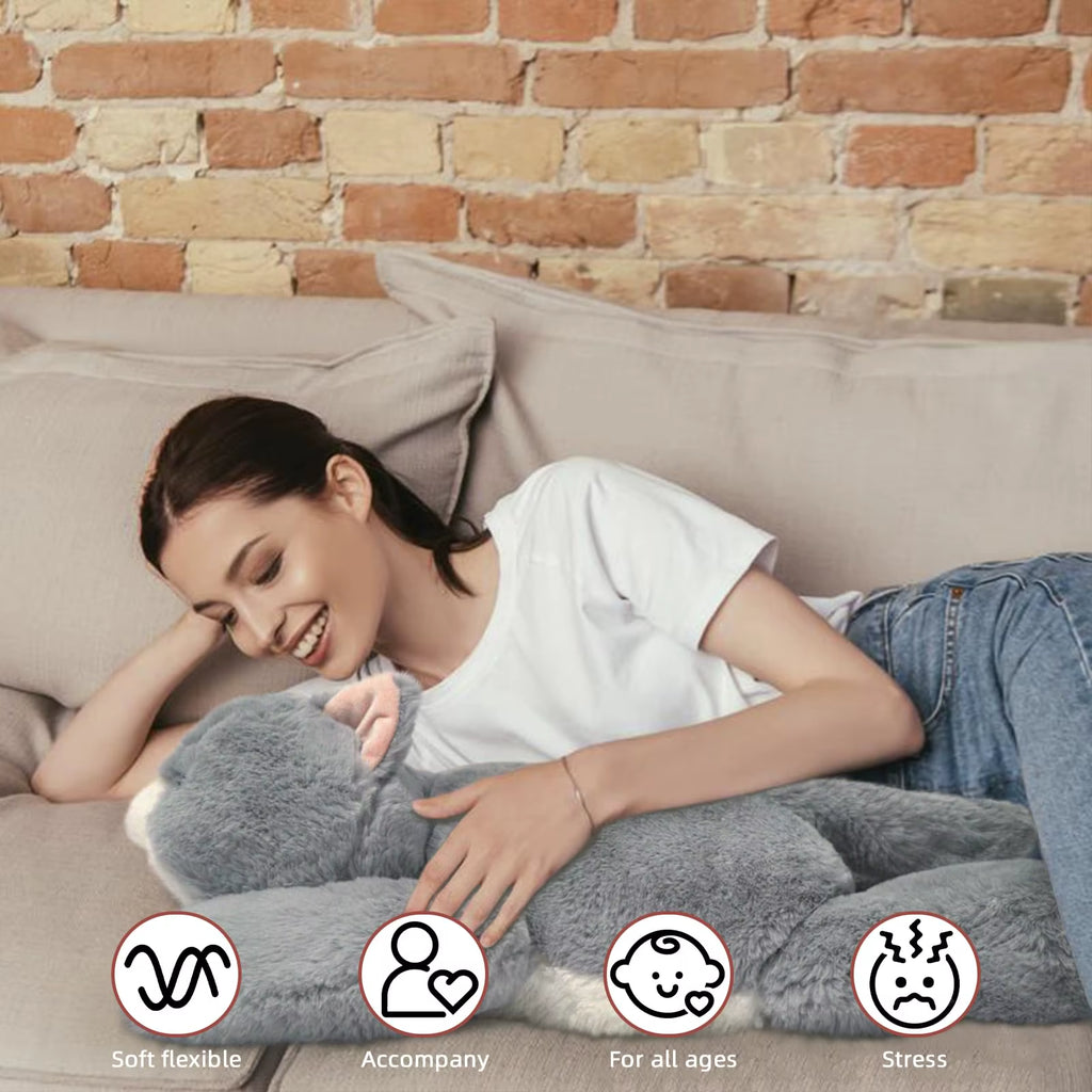 Weighted Stuffed Animals for Anxiety, 3.3Lbs Weighted Cat Plushies Toy for Adults Kids Gifts for Valentine Birthday